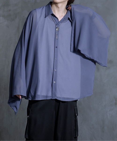 「Ellno Loset」 長袖シャツ LARGE ブラック メンズ_画像7