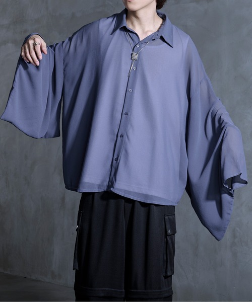 「Ellno Loset」 長袖シャツ LARGE ブラック メンズ_画像8