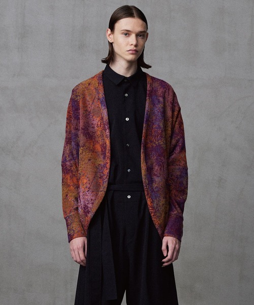 「SHAREEF」 ニットカーディガン 1 グリーン メンズ_画像4