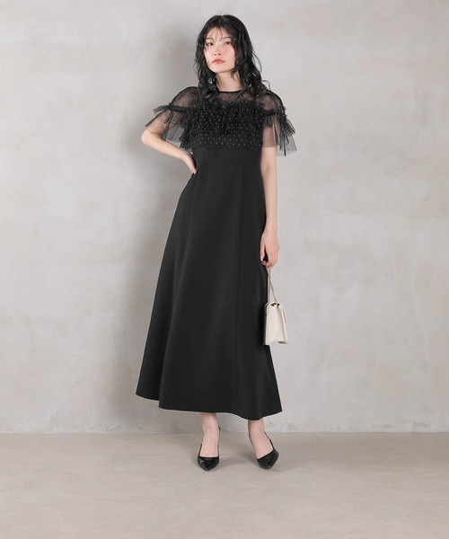 Kana ドレス グロッシーフリルショートボレロ フレアワンピースドレス