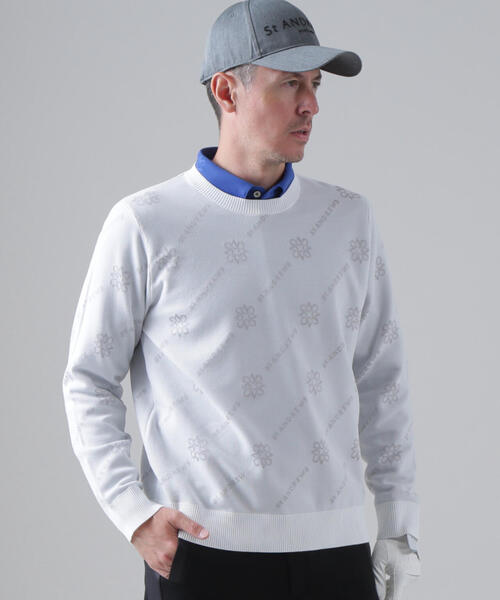 St Andrews ケルトプルオーバーニット St ANDREWS セーター ニット 14Gロゴケルトジャガードクルーネック