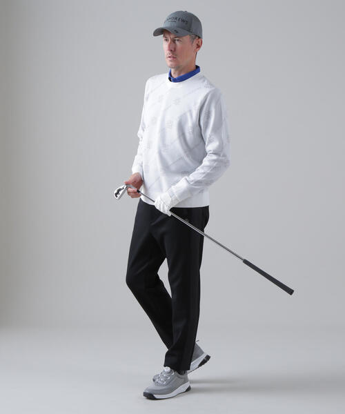 St ANDREWS セーター ニット 14Gロゴケルトジャガードクルーネック