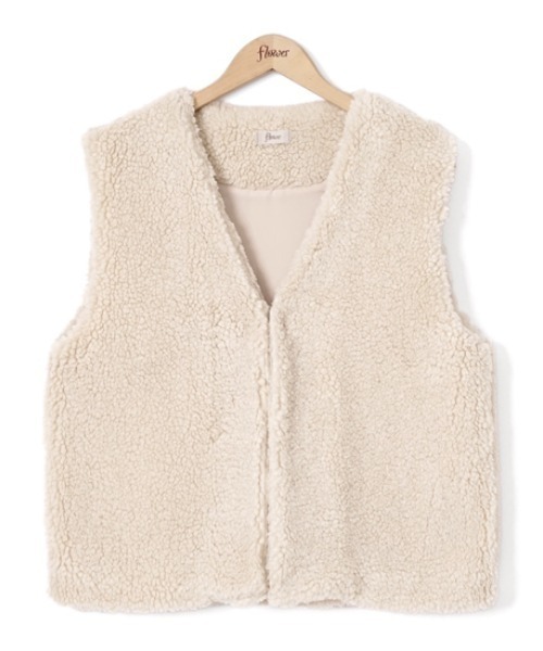 「flower」 ベスト FREE ベージュ レディース_画像2