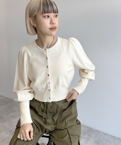 「w closet」 ニットカーディガン FREE ブラック レディース_画像7