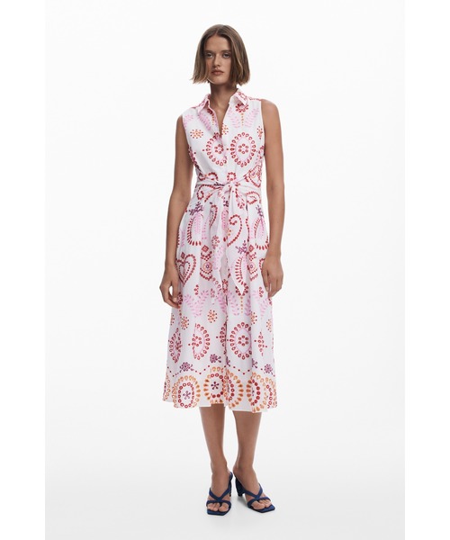 「Desigual」 ノースリーブワンピース S ホワイト レディースの画像