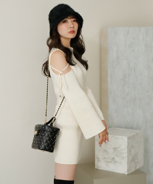 「LIPSERVICE」 ニットワンピース FREE アイボリー レディース_画像3