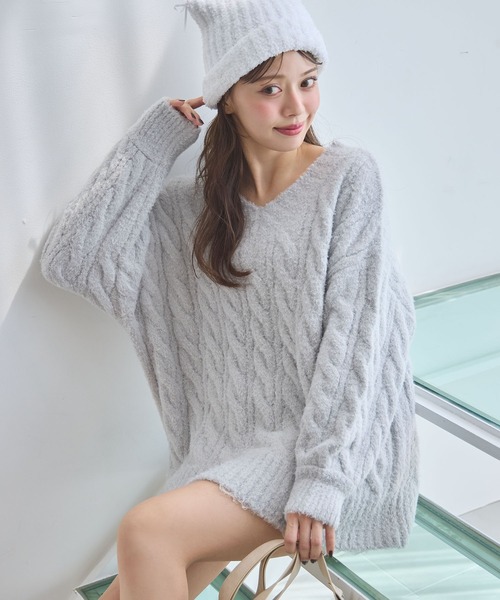 「one after another NICE CLAUP」 長袖ニット FREE ベージュ レディース_画像2