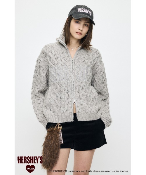 MOUSSY（マウジー） カーディガン HERSHEY'S ZIP UP KNIT カーディガン