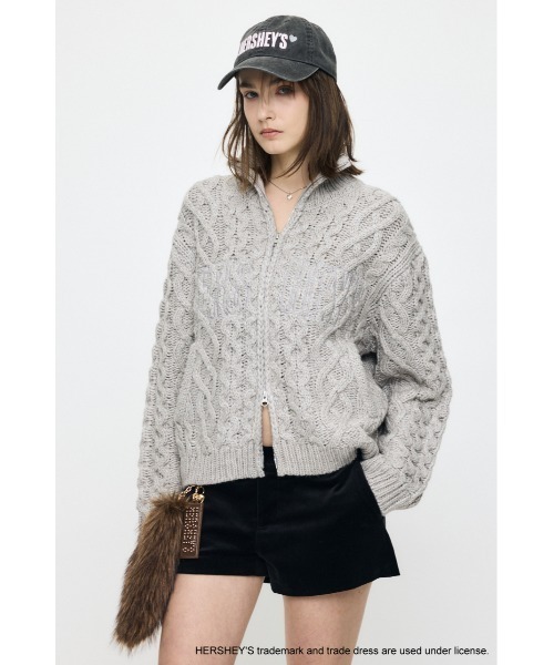 MOUSSY（マウジー） カーディガン HERSHEY'S ZIP UP KNIT カーディガン