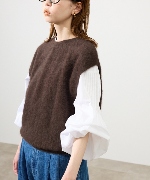 SLOBE IENA（スローブイエナ） ニットベスト FREE ブラウン レディース
