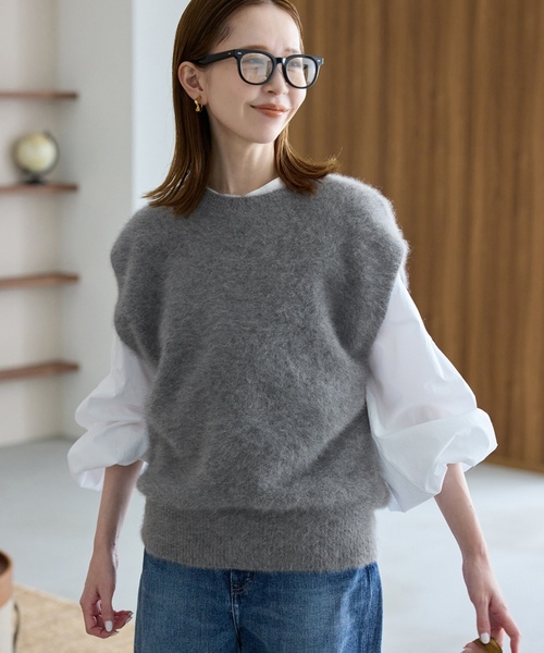 SLOBE IENA（スローブイエナ） ニットベスト FREE ブラウン レディース