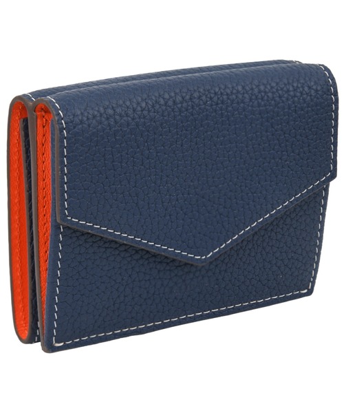 財布 バイカラー 三つ折りミニ財布 本革 トゴレザー レディース メンズ