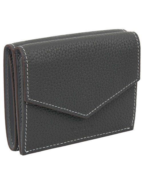 財布 バイカラー 三つ折りミニ財布 本革 トゴレザー レディース メンズ