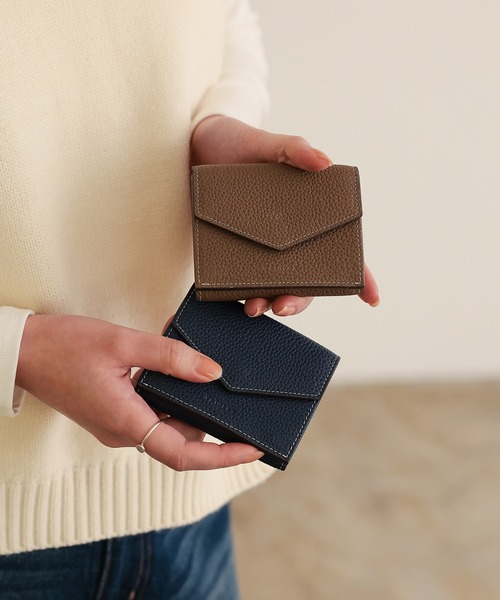 財布 バイカラー 三つ折りミニ財布 本革 トゴレザー レディース メンズ