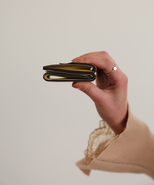 財布 バイカラー 三つ折りミニ財布 本革 トゴレザー レディース メンズ