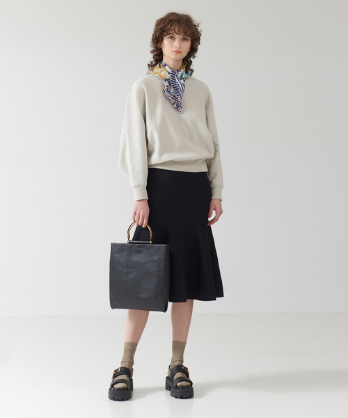 「DESIGNWORKS」 ニットスカート 38 ホワイト レディース_画像2