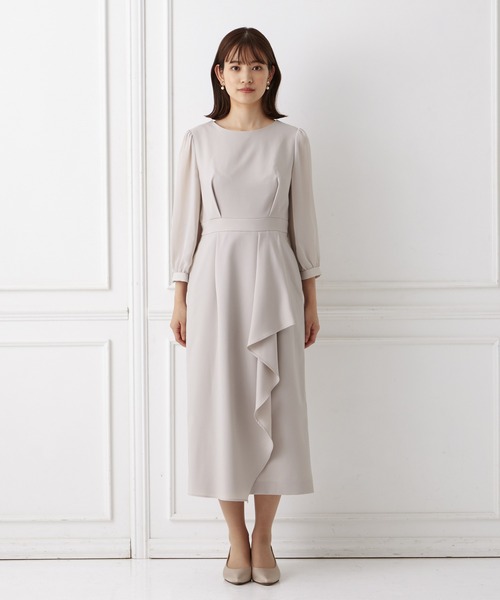 「AIMER」 7分袖ワンピース MEDIUM ベージュ レディース_画像3