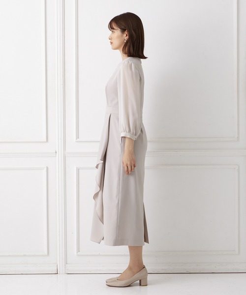「AIMER」 7分袖ワンピース MEDIUM ベージュ レディース_画像4