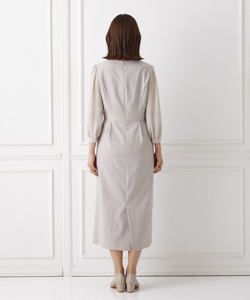 「AIMER」 7分袖ワンピース MEDIUM ベージュ レディース_画像5