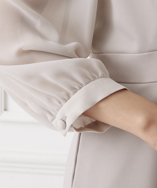 「AIMER」 7分袖ワンピース MEDIUM ベージュ レディース_画像9