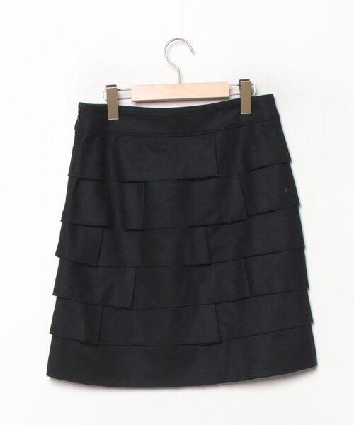 「Bon Sens」 ボーダー柄スカート 40 ブラック レディース_画像2