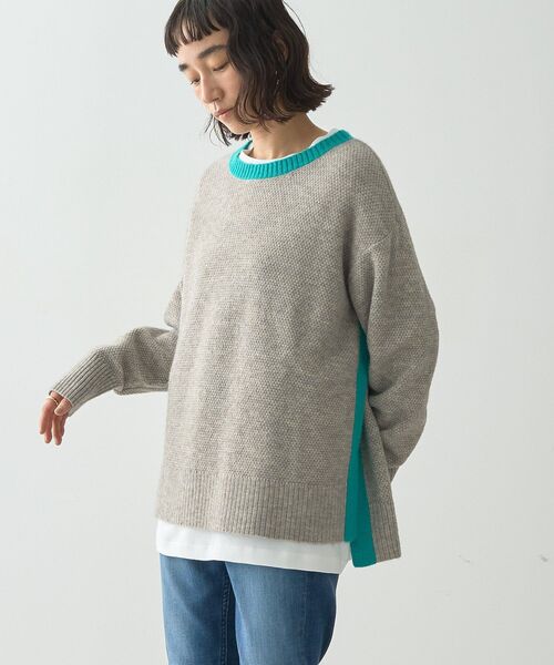 「AMERICAN HOLIC」 長袖ニット M モカ レディース_画像2