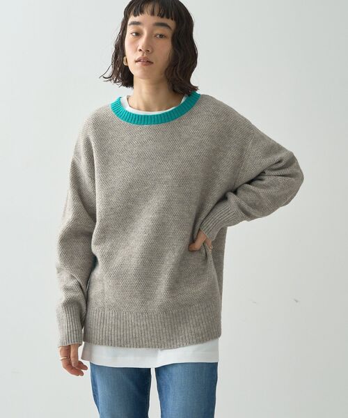 「AMERICAN HOLIC」 長袖ニット M モカ レディース_画像3