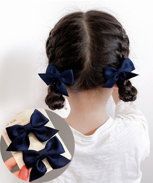 shoppinggo ヘアピン ヘアピン2個セット リボン ヘアアクセサリー ヘア