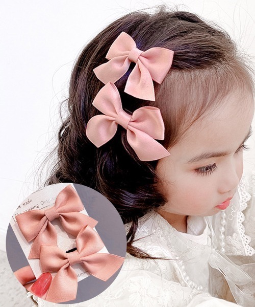 shoppinggo ヘアピン ヘアピン2個セット リボン ヘアアクセサリー ヘア