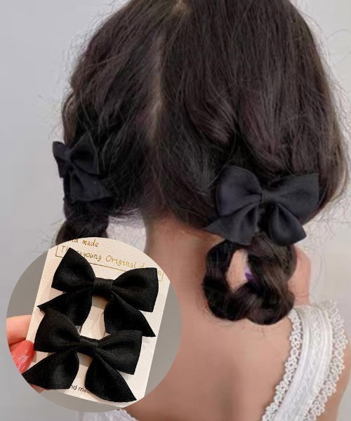 shoppinggo ヘアピン ヘアピン2個セット リボン ヘアアクセサリー ヘア