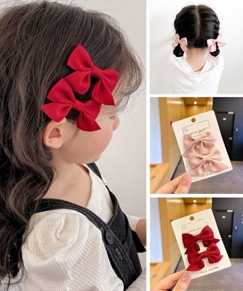 shoppinggo ヘアピン ヘアピン2個セット リボン ヘアアクセサリー ヘア