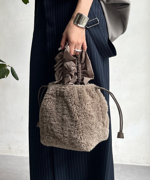 「DouDou」 ハンドバッグ FREE グレー レディース_画像5