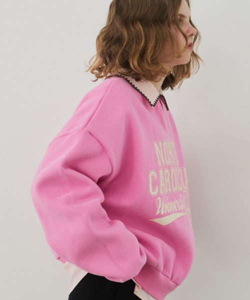 「Unitage」 スウェットカットソー FREE ピンク レディース_画像4