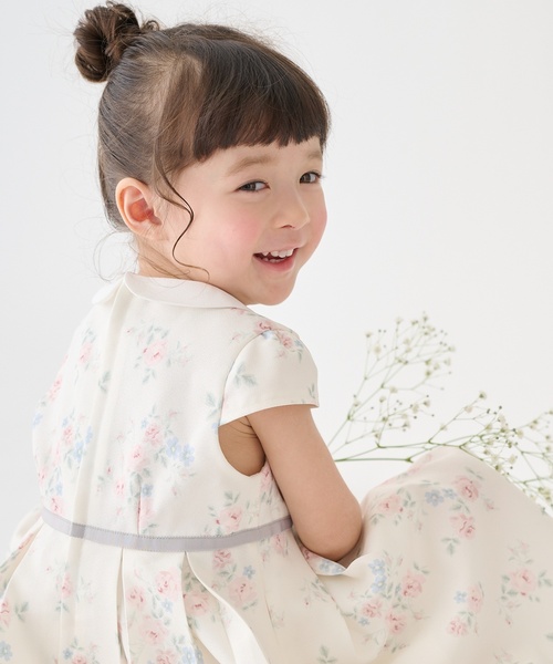 petit main ワンピース 衿つきタックワンピース キッズ 子供服 女の子