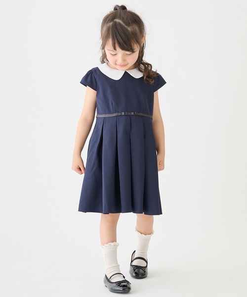 petit main ワンピース 衿つきタックワンピース キッズ 子供服 女の子