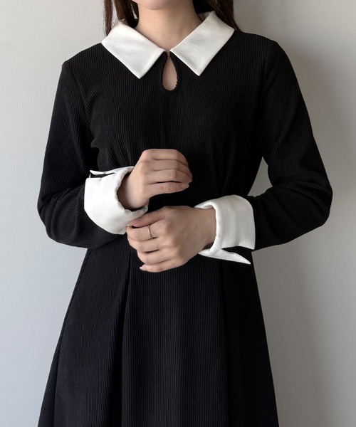 「mipiarl」 長袖ワンピース SMALL ブラック レディース_画像4