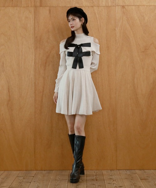 「Cheek」 ニットワンピース MEDIUM アイボリー レディース_画像2