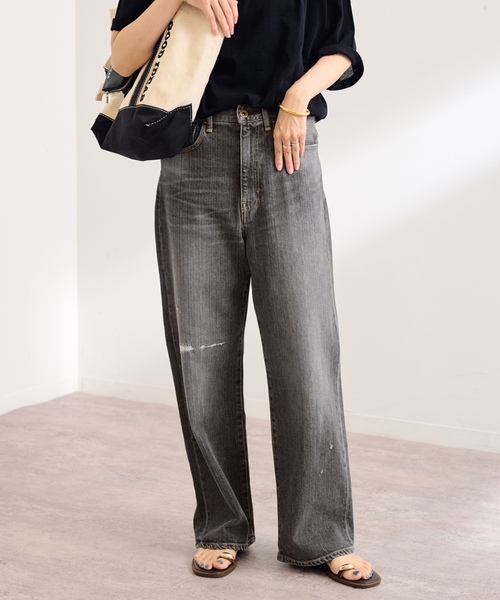「FRAMeWORK」 デニムパンツ 38 グレー レディース