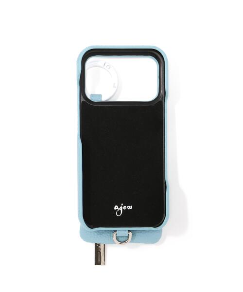 【新品】ajew iPhone17proケース ブルー ajew（エジュー） スマホケース ajew/エジュー/「ひも付き」iPone17