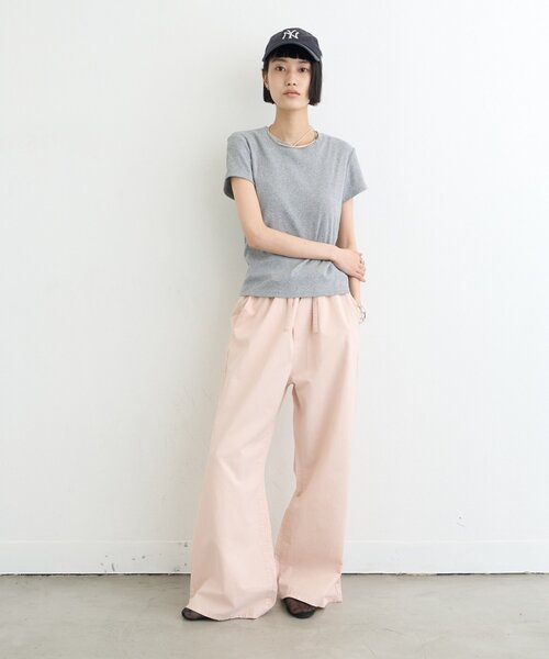 ワイドパンツ ジーンズ デニム デニムパンツ 「美脚見え/3サイズ展開」柔らかルーズフレアイージーデニム レディースの画像
