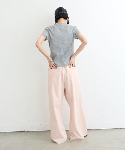 ワイドパンツ ジーンズ デニム デニムパンツ 「美脚見え/3サイズ展開」柔らかルーズフレアイージーデニム レディースの画像