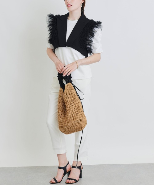 PICCIN PERLA ベスト ジレ チュールフリルスリーブ2WAYジレ レディース