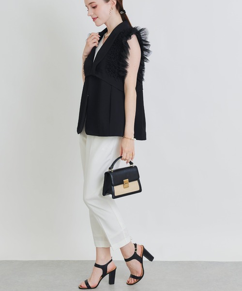 PICCIN PERLA ベスト ジレ チュールフリルスリーブ2WAYジレ レディース
