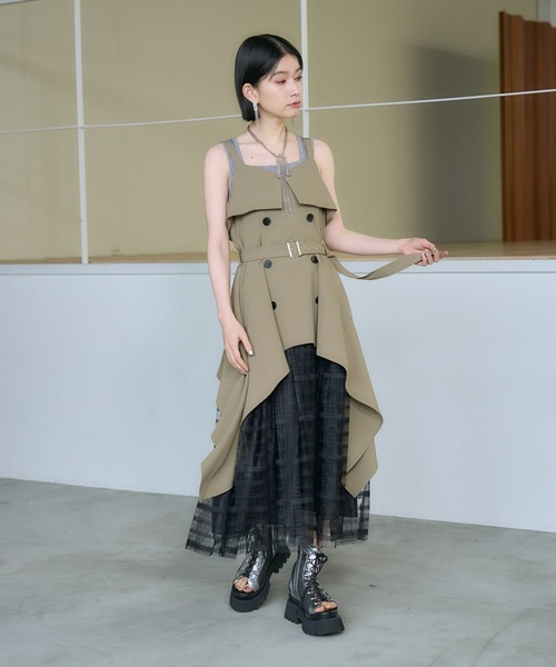 HARE（ハレ） ワンピース レースレイヤートレンチキャミワンピース