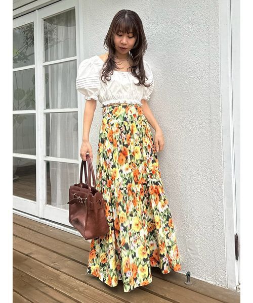 LILY BROWN（リリーブラウン） ロング スカート コットンフレア