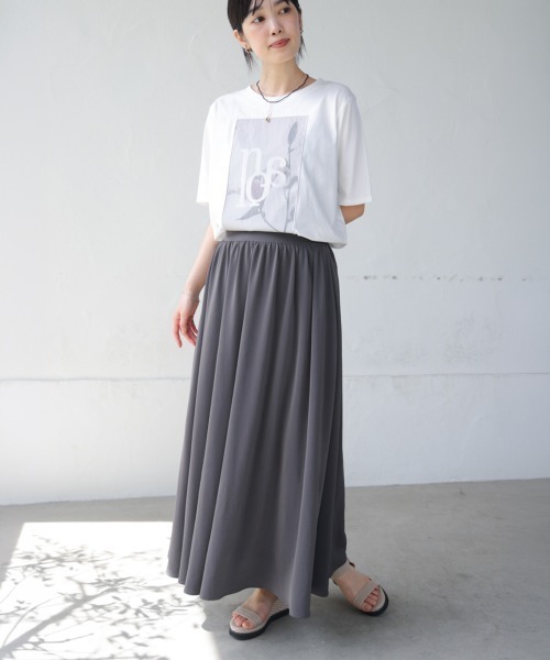 tシャツ フラワーロゴプリントTee レディースの画像