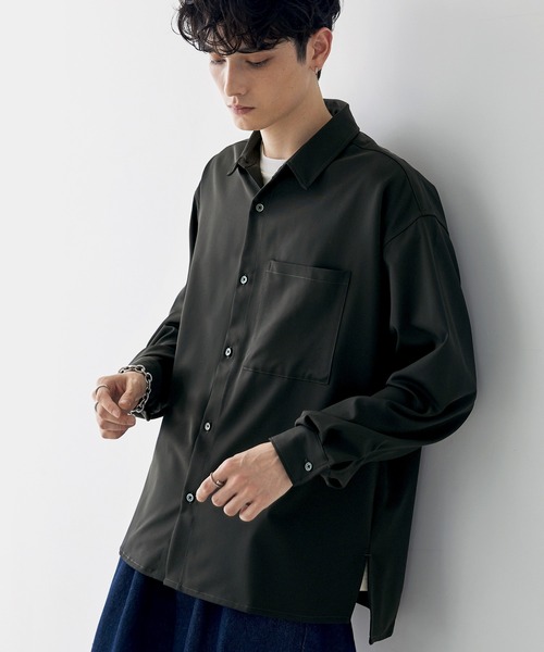 「Anchor Smith」 長袖シャツ M ライトグレー メンズ_画像5