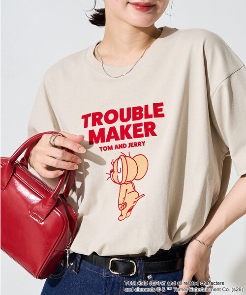 tシャツ 半袖 限定展開　TOM AND JERRY/トムとジェリー フロッキー ロゴ 半袖 Tシャツ レディース | FREAK'S STORE | 04