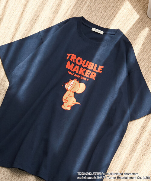 tシャツ 半袖 限定展開　TOM AND JERRY/トムとジェリー フロッキー ロゴ 半袖 Tシャツ レディース | FREAK'S STORE | 05