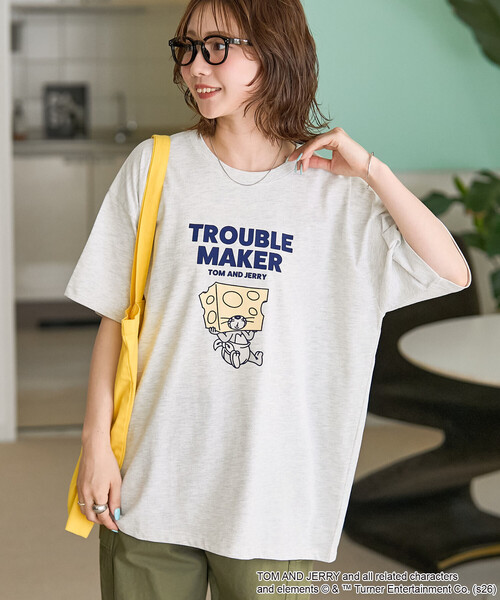 tシャツ 半袖 限定展開　TOM AND JERRY/トムとジェリー フロッキー ロゴ 半袖 Tシャツ レディース | FREAK'S STORE | 16